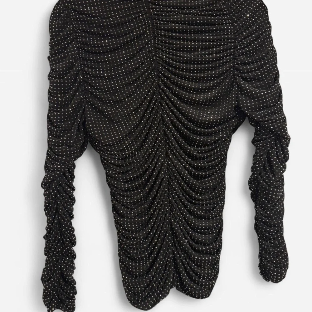 SIMKHAI Black Crystal Embellished Ruched Top – Size M (NWT, $425 Retail) - Picture 5 of 5
